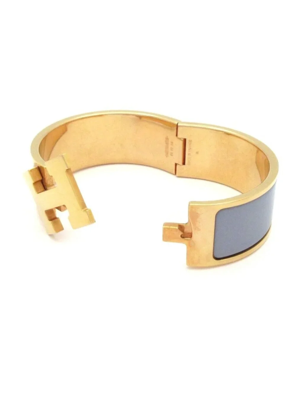 Hermes Bangle Clic Clac Gold Gray Bracelet